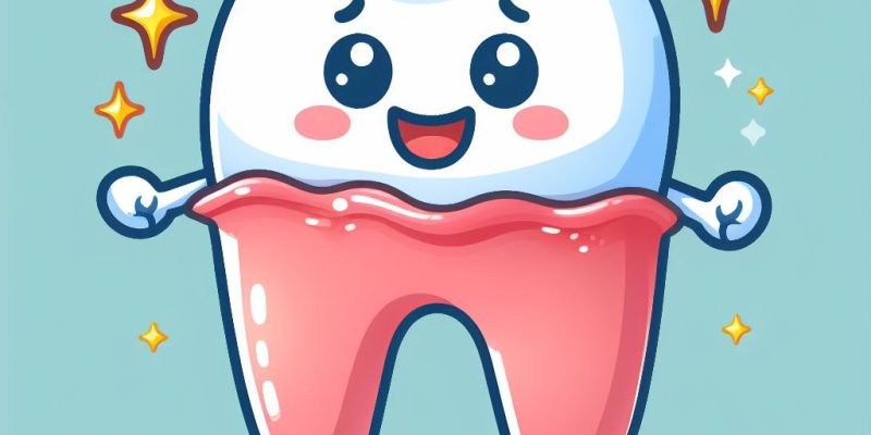 Ząb i dziąsło współpracujące podczas odbudowy kompozytowej