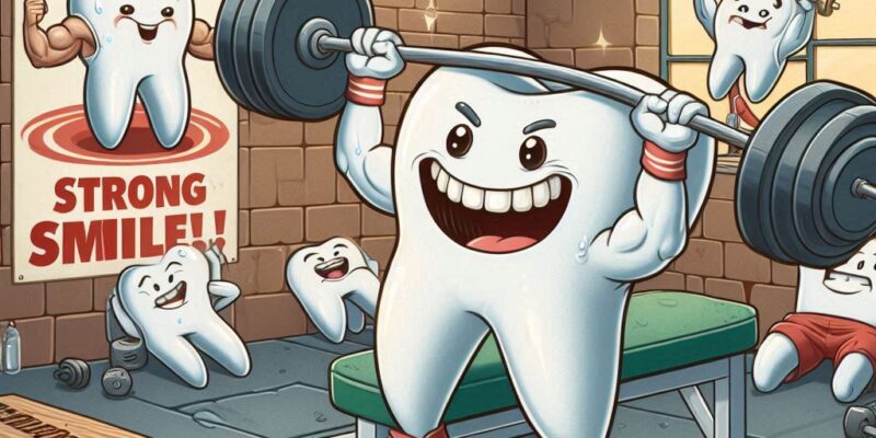 Ząb mądrości ćwiczący na siłowni