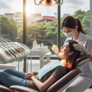 Kobieta lecząca próchnicę