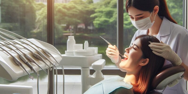 Kobieta lecząca próchnicę