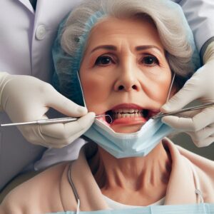 Kobieta przed operacją szczęki