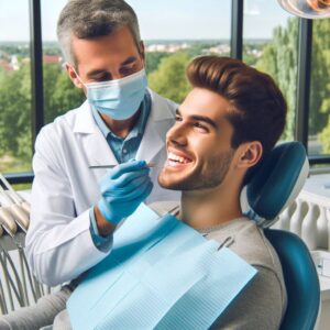 Mężczyzna leczący próchnicę