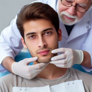 Mężczyzna przed operacją szczęki