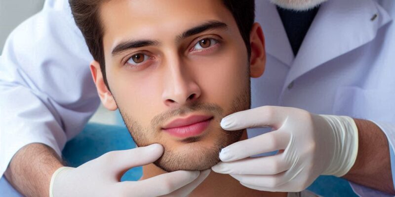 Mężczyzna przed operacją szczęki