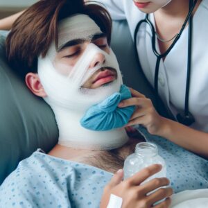 Pacjent po operacji szczęki