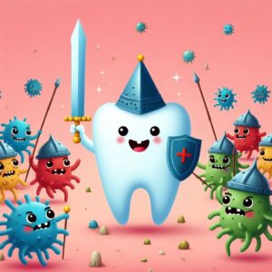 Ząb walczący z próchnicą